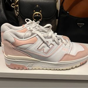 New Balance 550 White and Pink Sand and Sea Salt